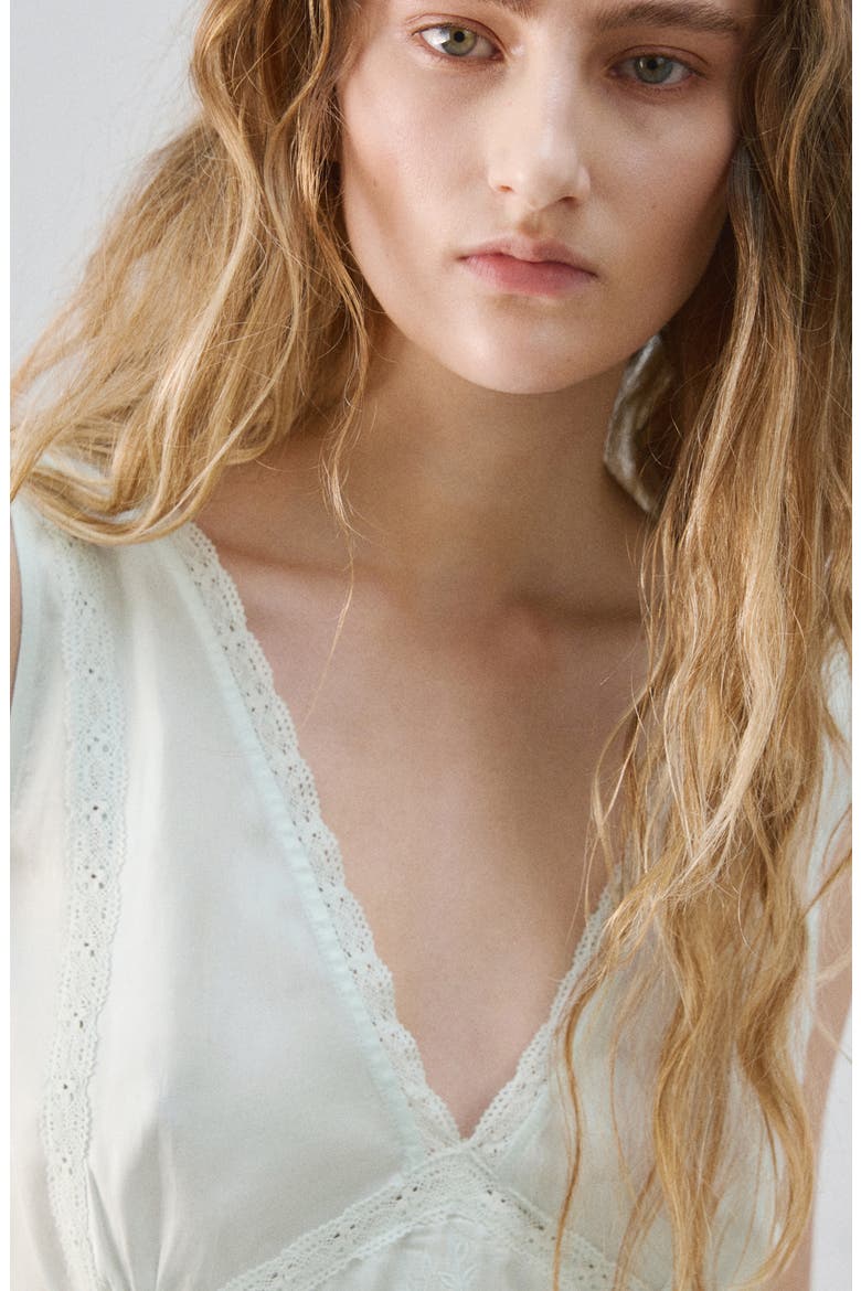 Lace Detail Nightgown, Alternate, color, BLUE