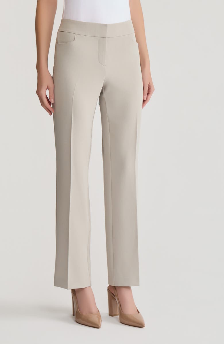 KASPER Flat Front Pants, Alternate, color, Summer Straw