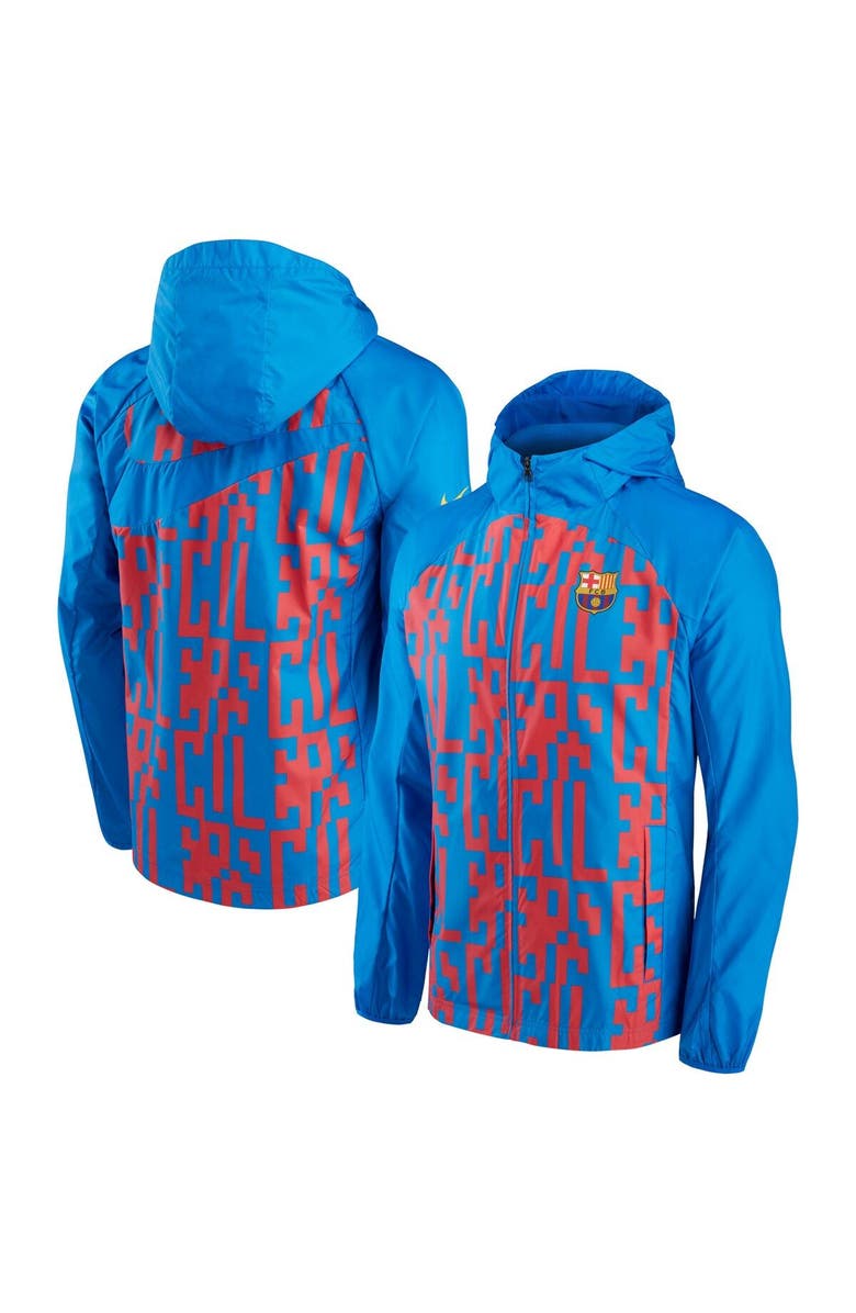 Nike Men's Nike Blue Barcelona AWF Raglan Full-Zip Jacket, Main, color, 