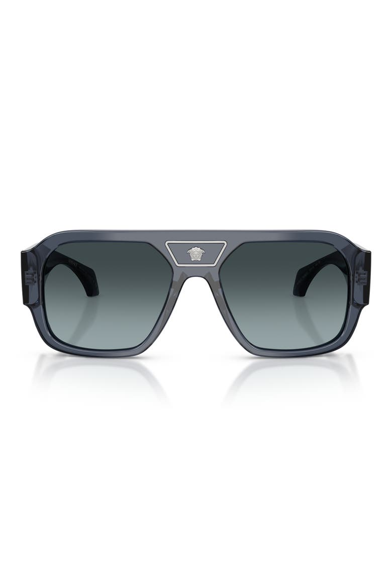 56mm Square Sunglasses, Main, color, DARK BLUE / BLUE GRADIENT GREY