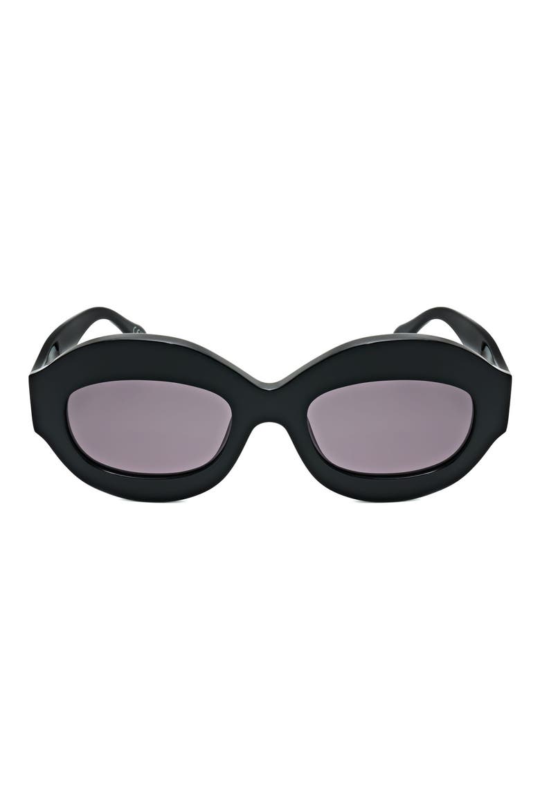 54mm Round Sunglasses, Main, color, BLACK / GREY
