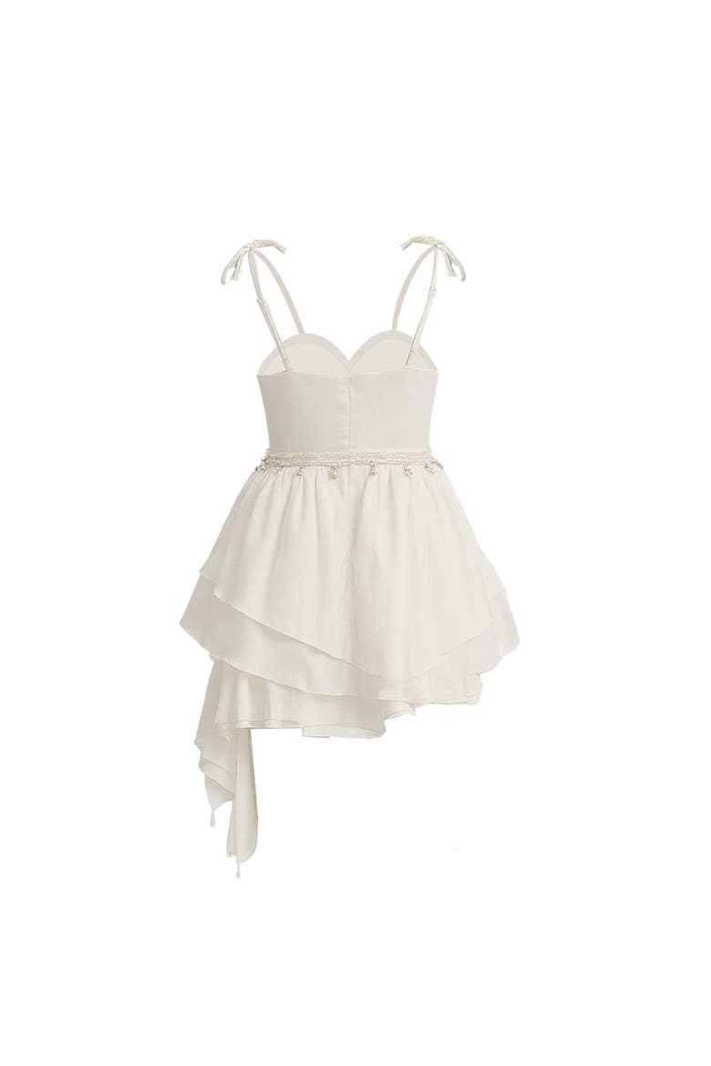 Bow Strap Layered Dress, Alternate, color, White
