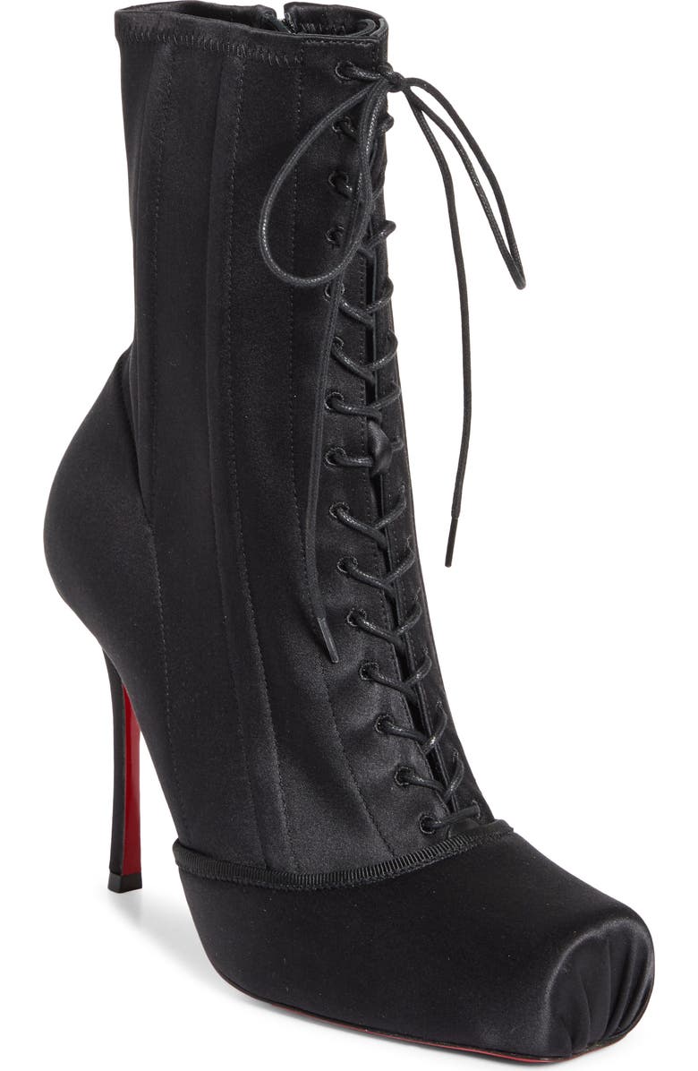 Christian Louboutin Cassia Pavlova Lace-Up Bootie, Main, color, Black