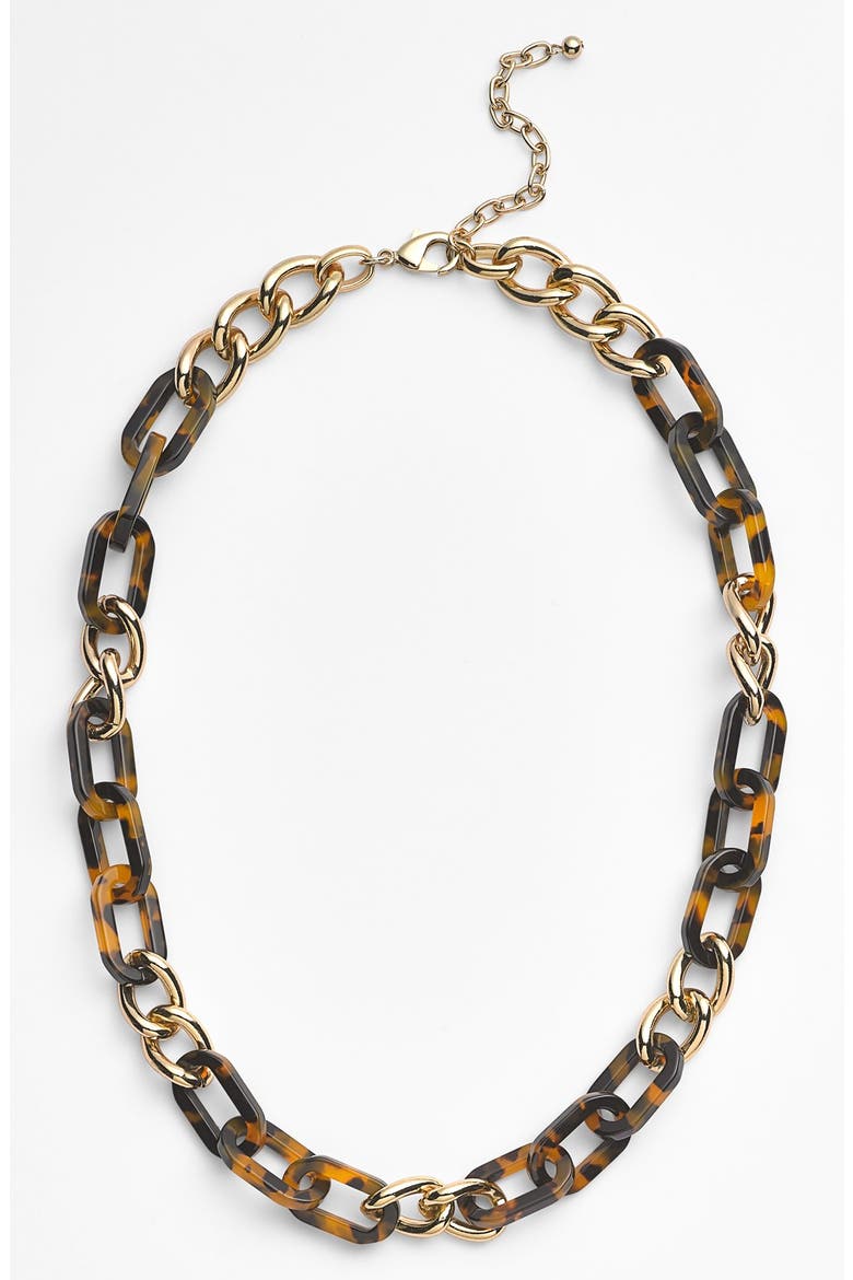 Mixed Link Necklace, Alternate, color, TORTOISE/ GOLD