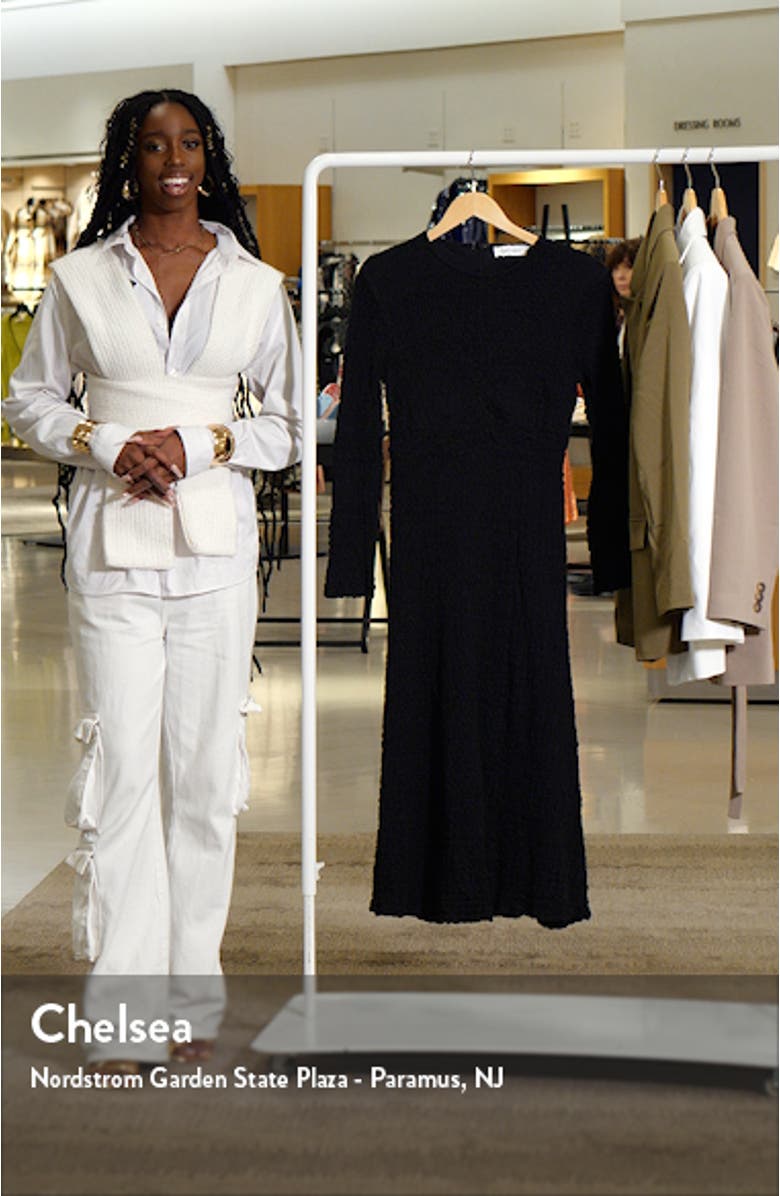 Textured Knit Long Sleeve Midi Dress, sales video thumbnail