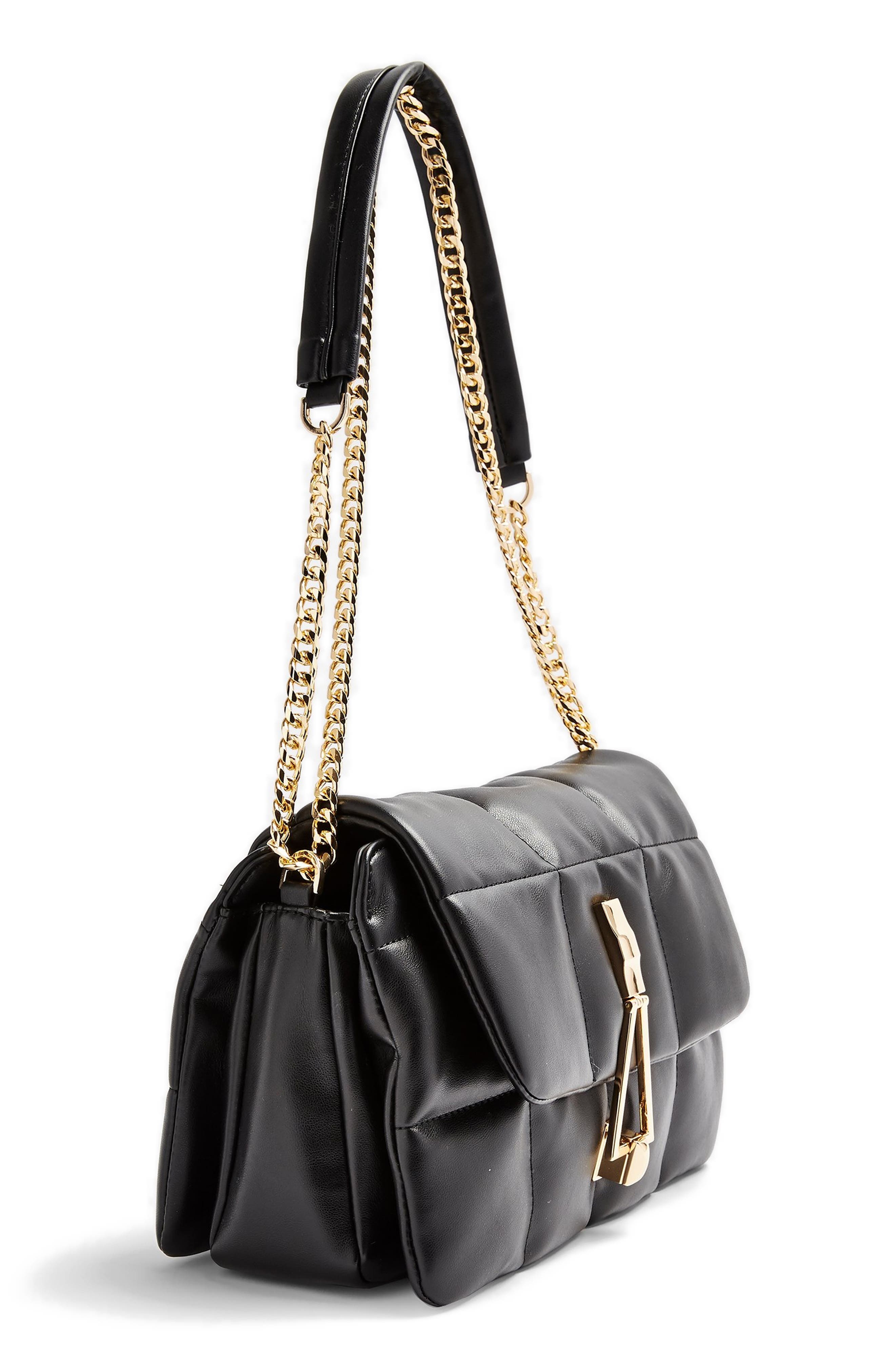 Topshop Triangle Quilted Shoulder Bag, Alternate, color, 