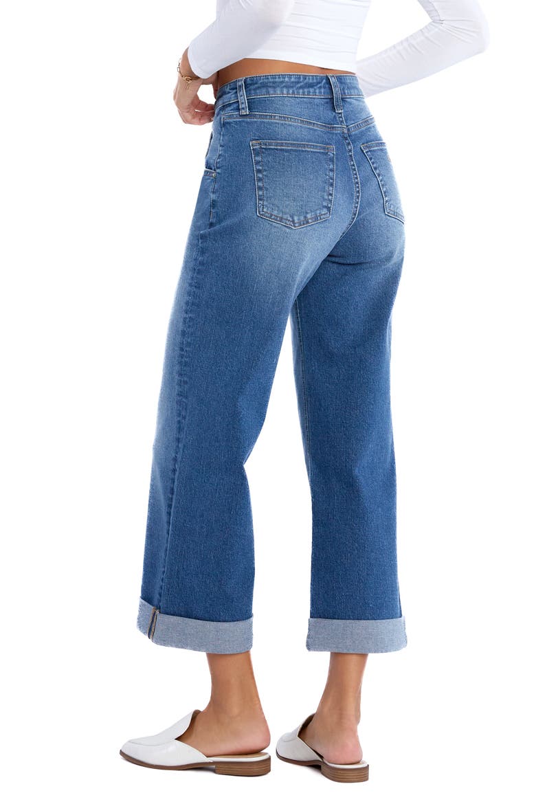 High Waist Cuffed Wide Leg Painter Jeans, Alternate, color, RELAXED BLUE