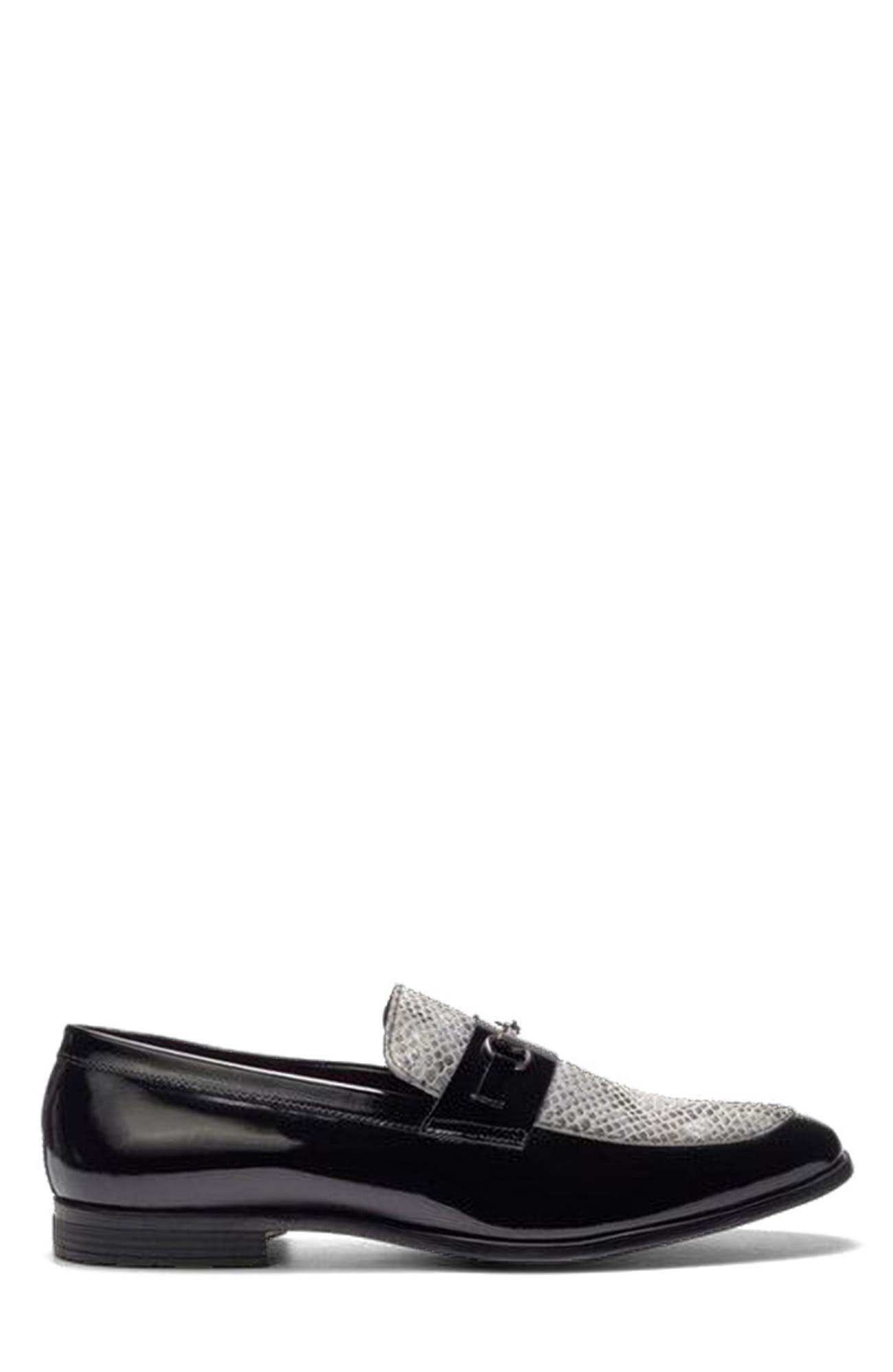 CARLOS SANTANA Maestro Bit Loafer, Main, color, Black Snake Print