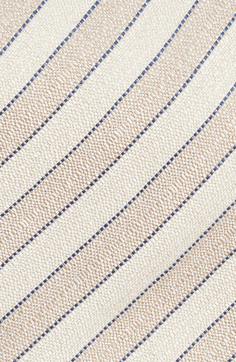 Canali Stripe Silk & Linen Tie, Alternate, color, Light Beige