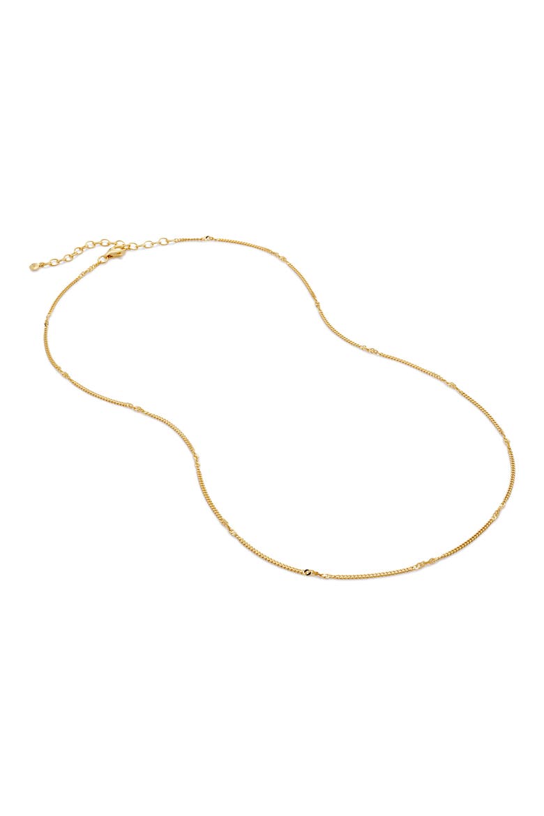 Twisted Curb Link Station Chain Necklace, Main, color, YELLOW GOLD