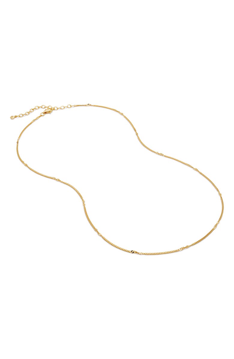 Monica Vinader Twisted Curb Link Station Chain Necklace, Main, color, 18Ct Gold Vermeil