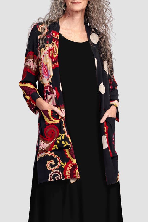 ALEMBIKA ALEMBIKA FIESTA PRINT KIMONO INSPIRED KNEE LENGTH LIGHT JACKET