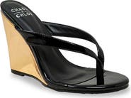 CHASE AND CHLOE Toe Post Wedge Sandal