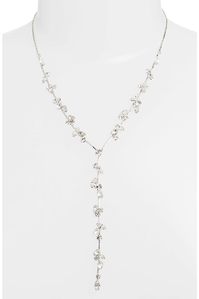 Multi Stone Y-Necklace, Main, color, CRYSTAL