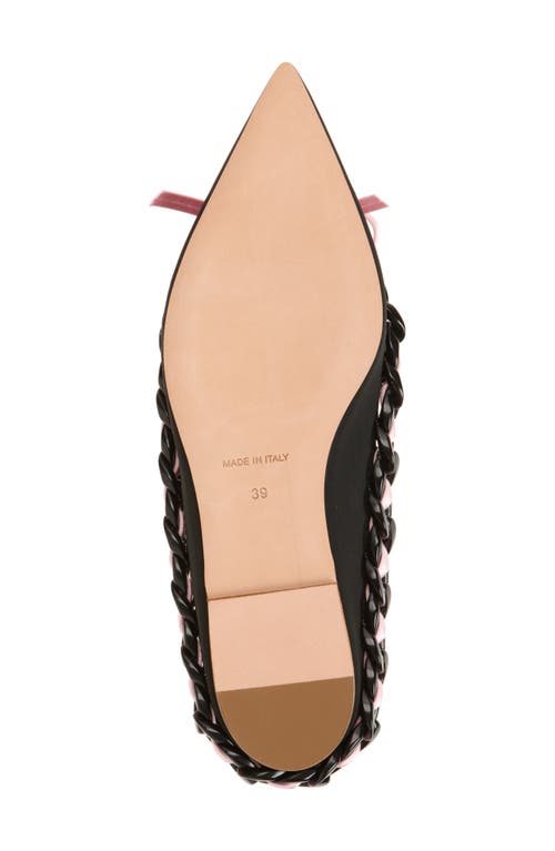 Giambattista Valli Ribbon & Chain Pointed Toe Mule In Black