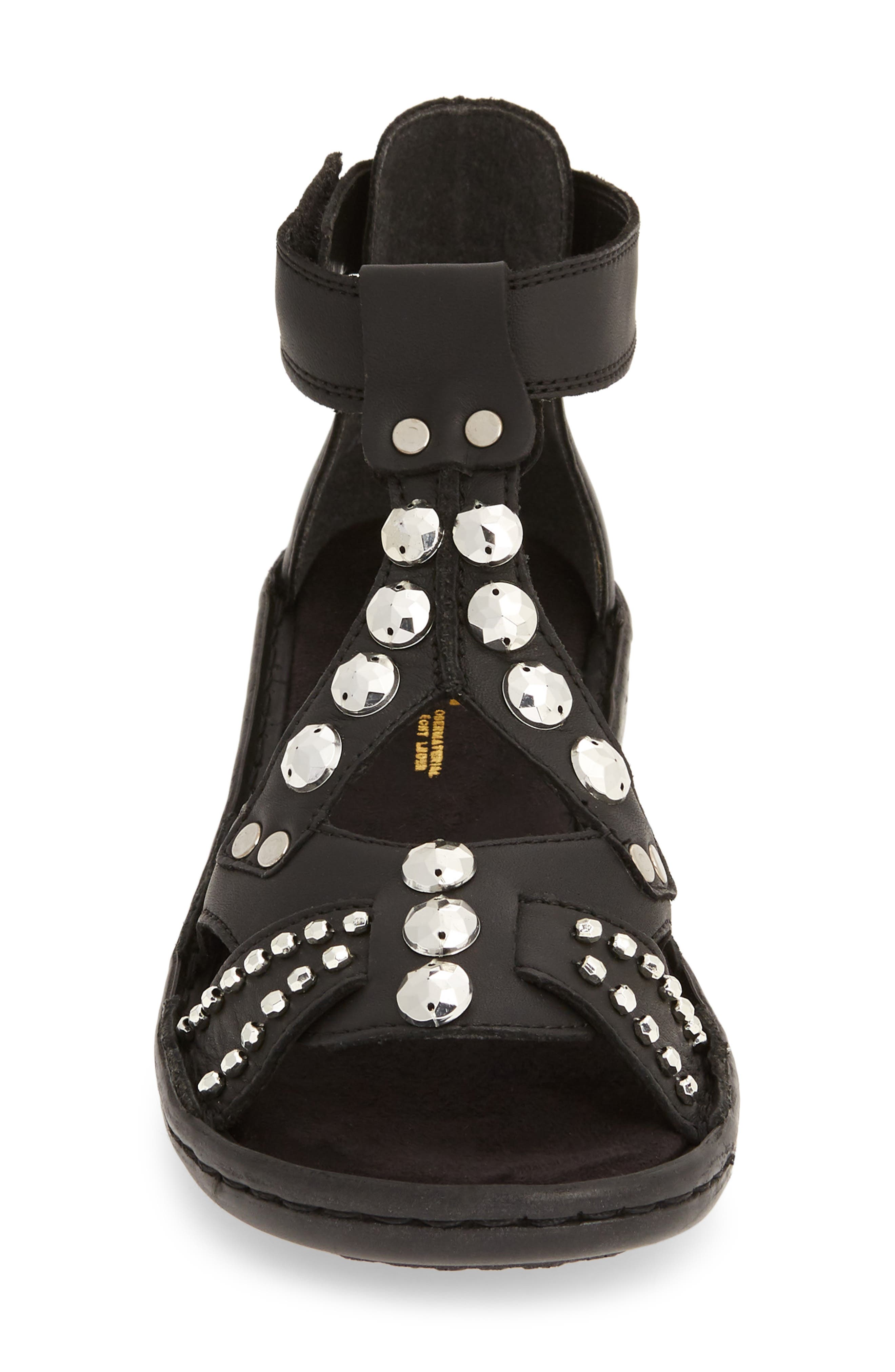 Regina 16 Sandal, Alternate, color, BLACK LEATHER