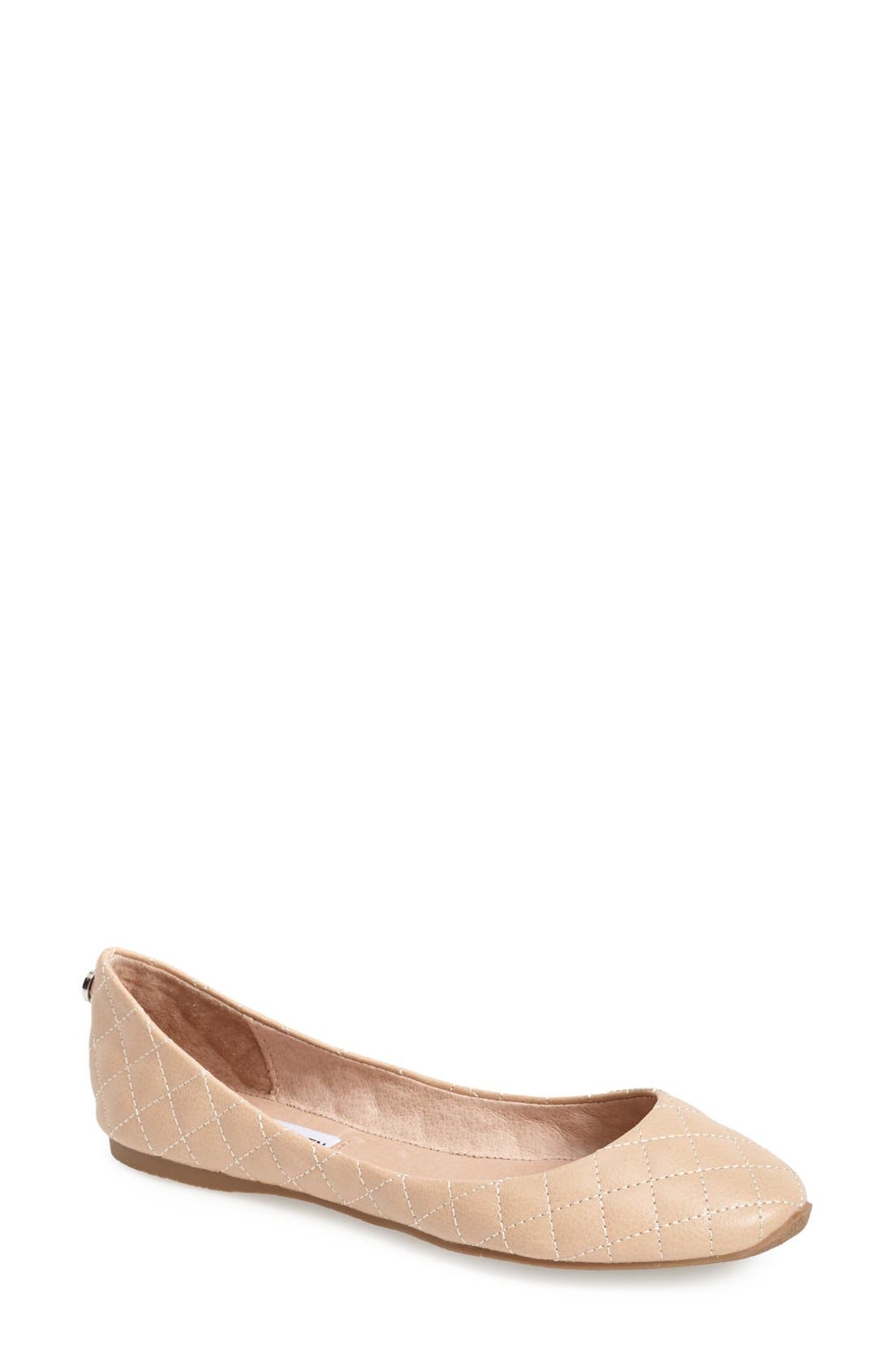 'Kwiltt' Quilted Ballet Flat, Main, color, NATURAL