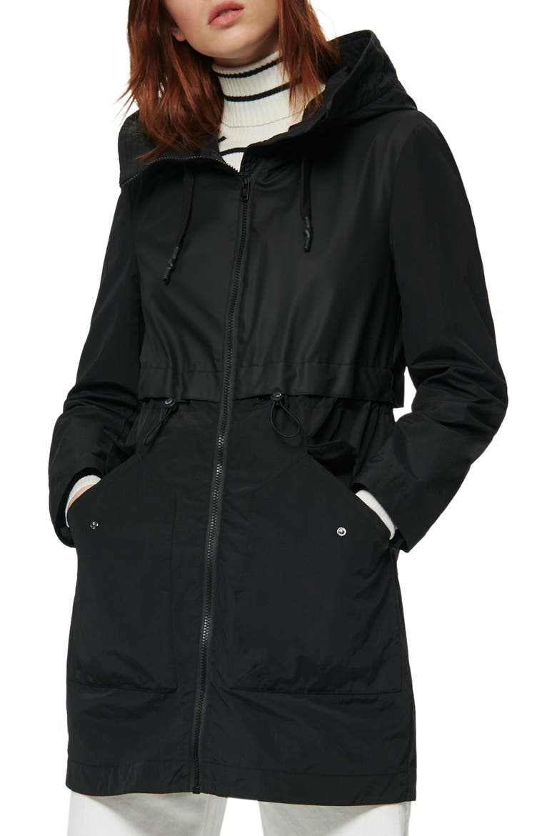 Shippan Water Resistant Raincoat, Main, color, BLACK
