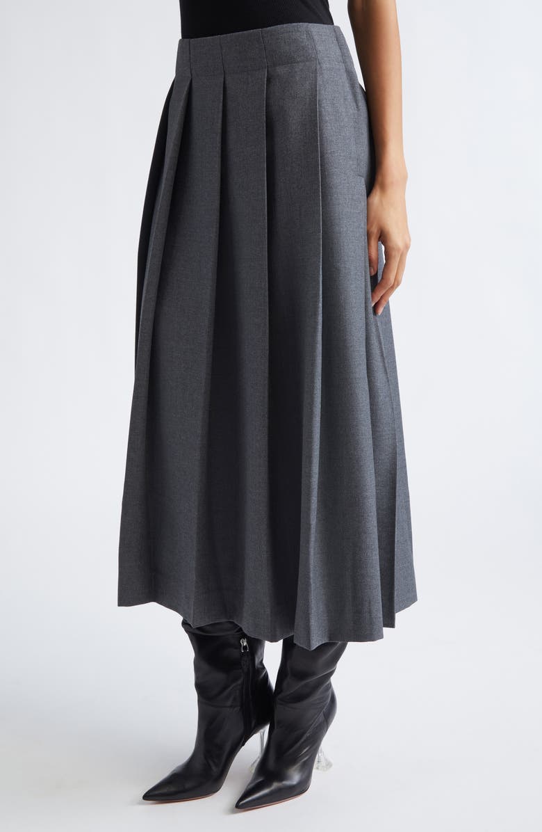 Vaquera Pleated Midi Skirt, Alternate, color, Dark Grey 1