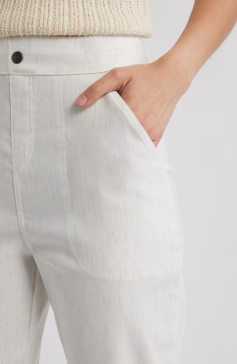 Hue High Waist Straight Leg Pants, Alternate, color, Off-White