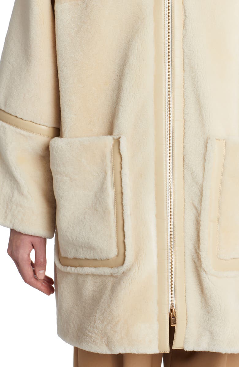 Agnona Genuine Shearling Coat, Alternate, color, 