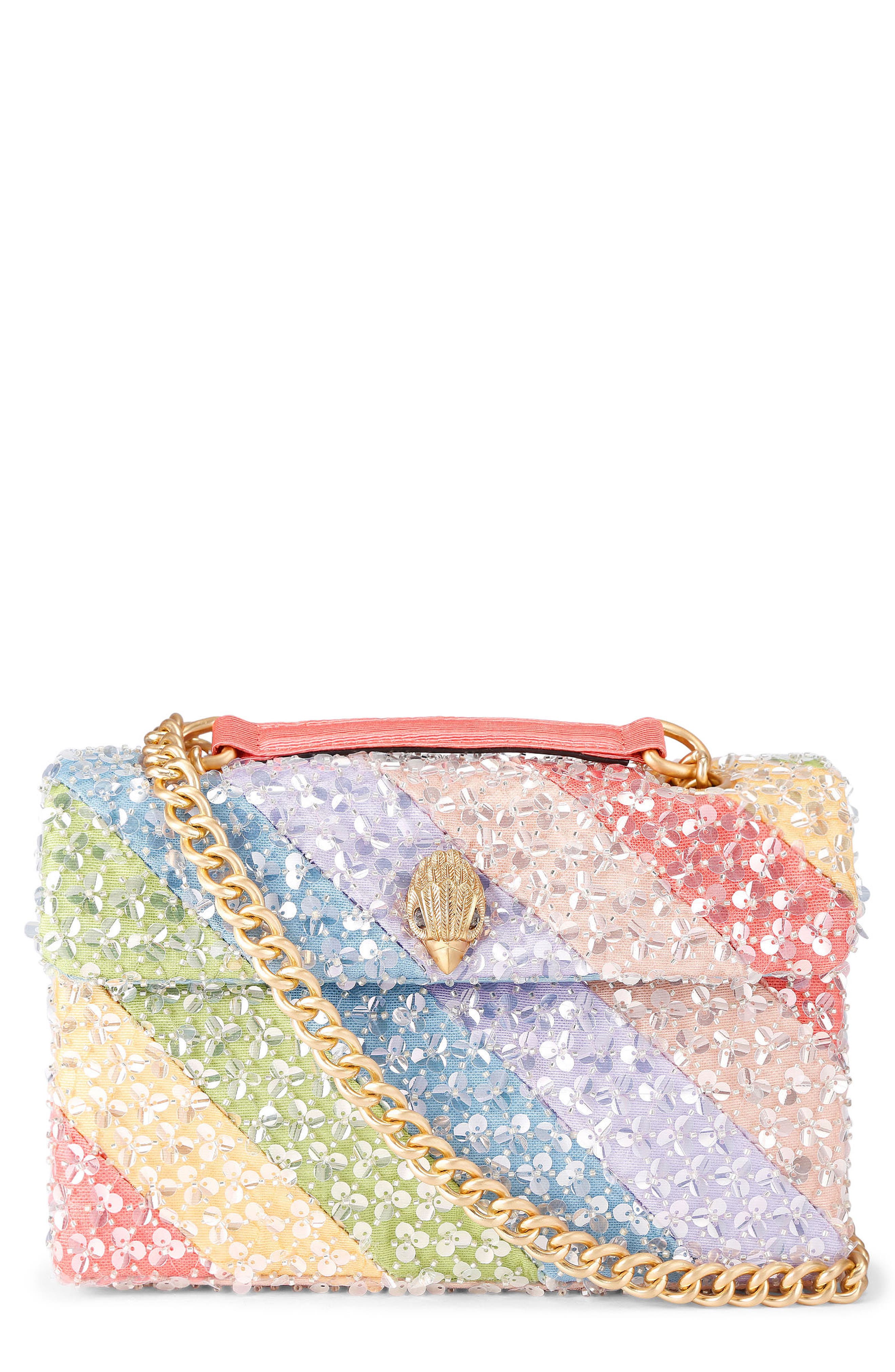 Kurt Geiger London Large Kensington Sequin Convertible Shoulder Bag, Main, color, Multi Pastel