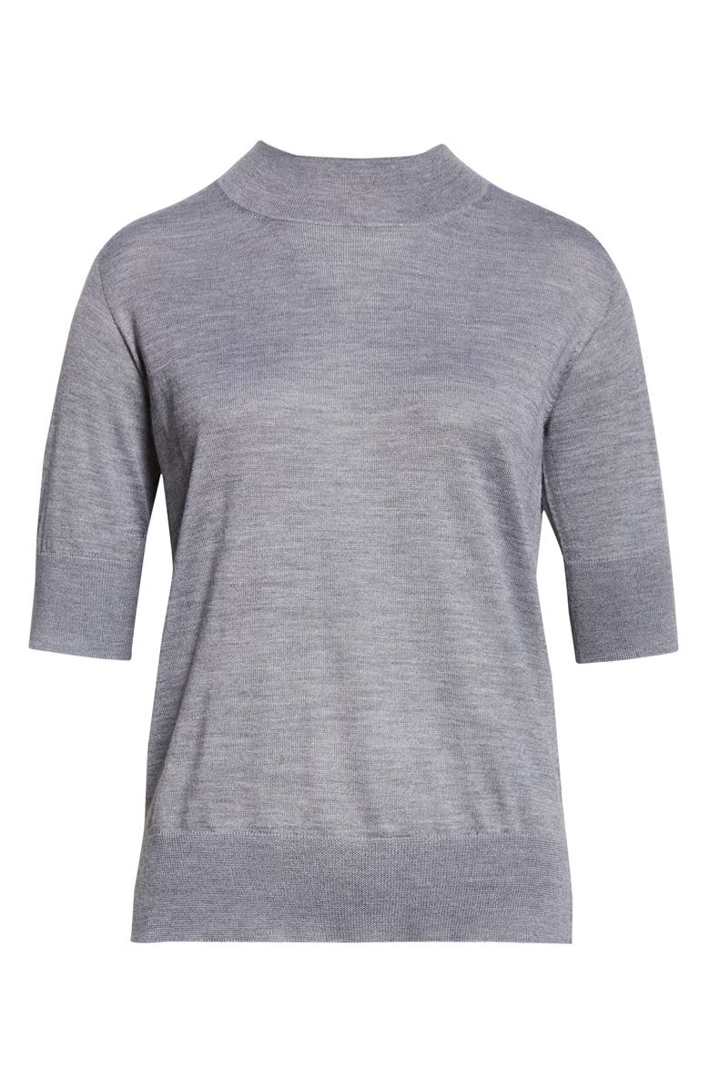 Jil Sander Seamless Short Sleeve Cashmere, Wool & Silk Sweater, Main, color, Pebble