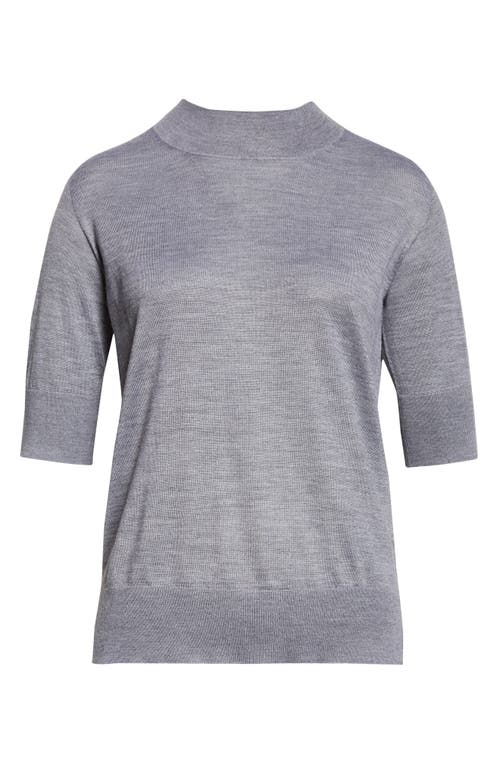 Jil Sander Seamless Short Sleeve Cashmere, Wool & Silk Sweater In Gray