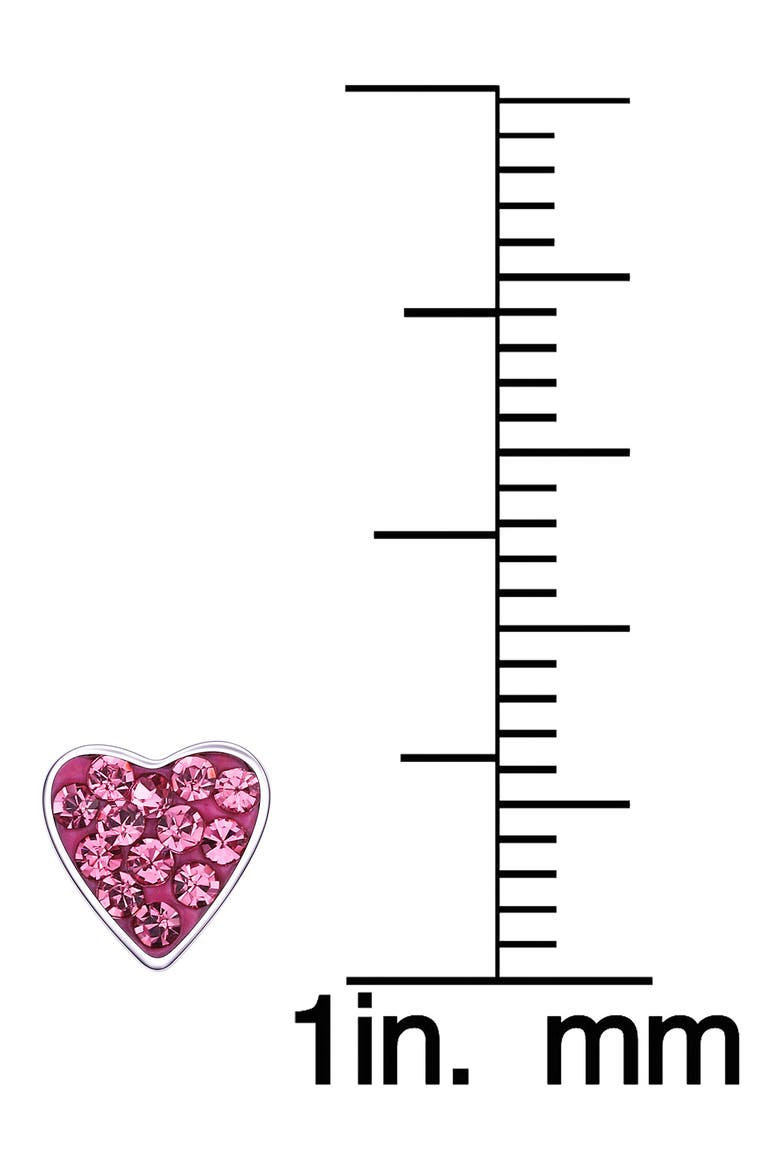 Kids' Crystal Heart Stud Earrings, Alternate, color, PINK