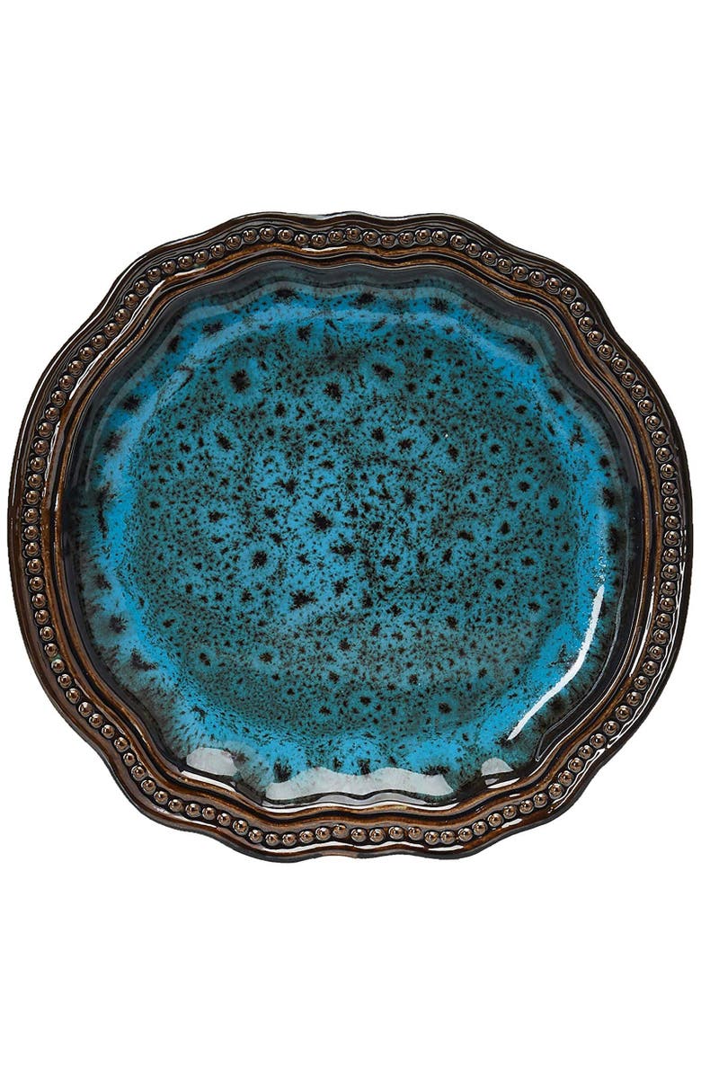 Elama Mystic Waves 16 Piece Dinnerware Set, Alternate, color, Red