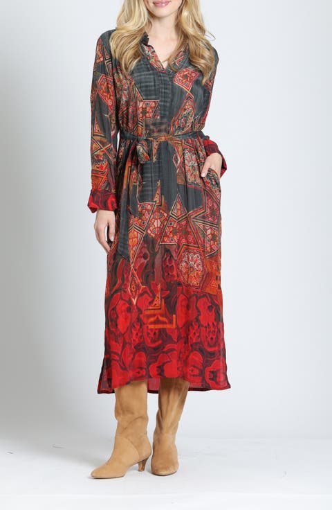 Half Placket Maxi Dress