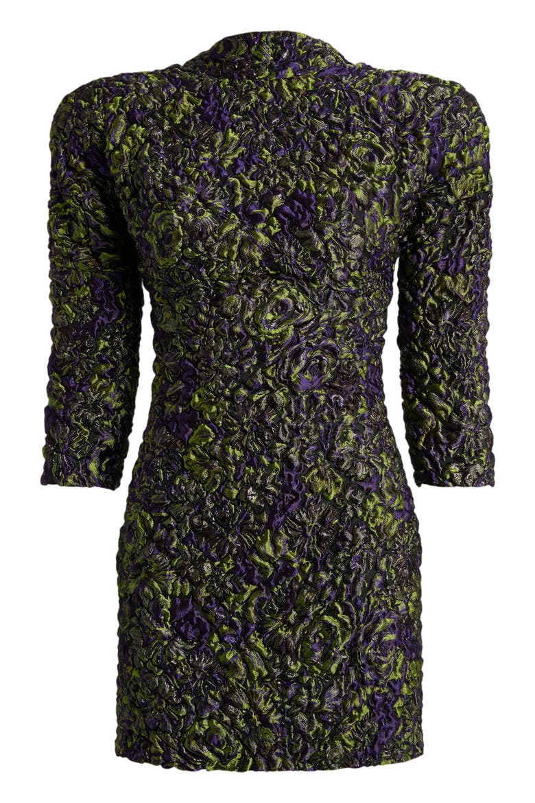 Cloqué Jacquard Dress, Alternate, color, green