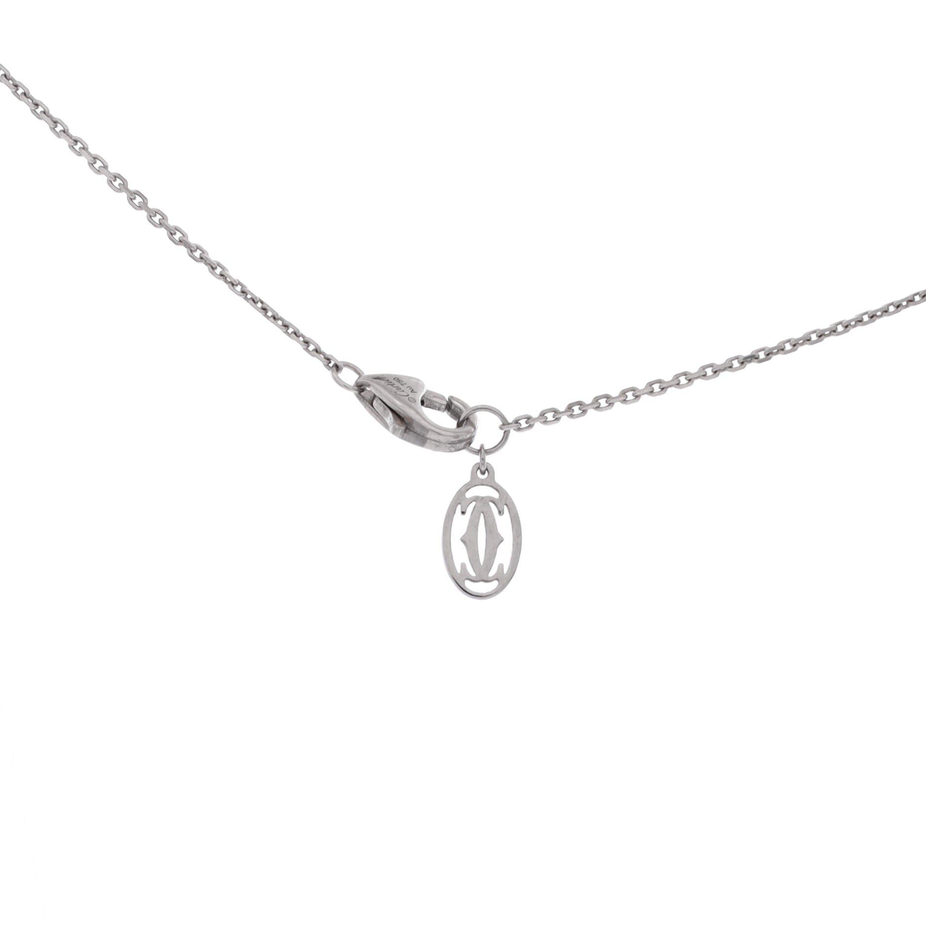 Cartier D'Amour Pendant Necklace 18K White Gold and Diamond XS, Alternate, color, Metallic Gold