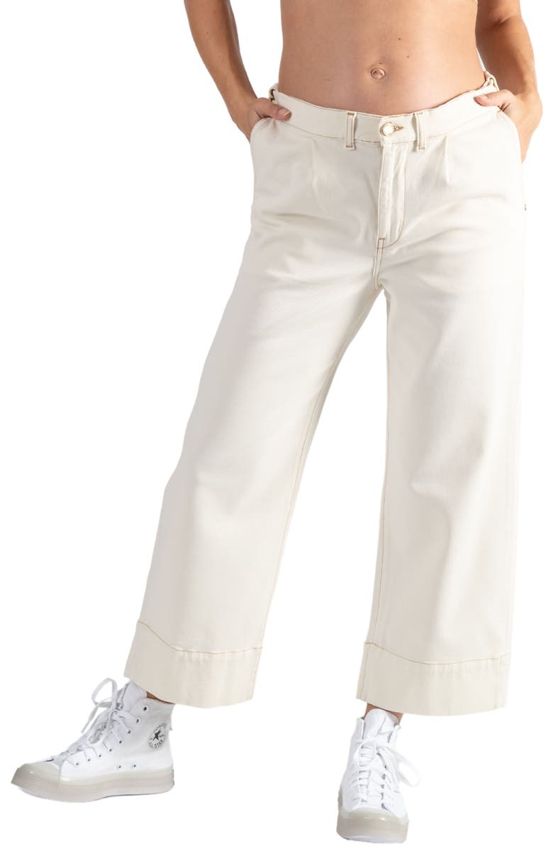 Cache Coeur Jill Maternity and post partum jeans cropped wide leg, Alternate, color, Beige