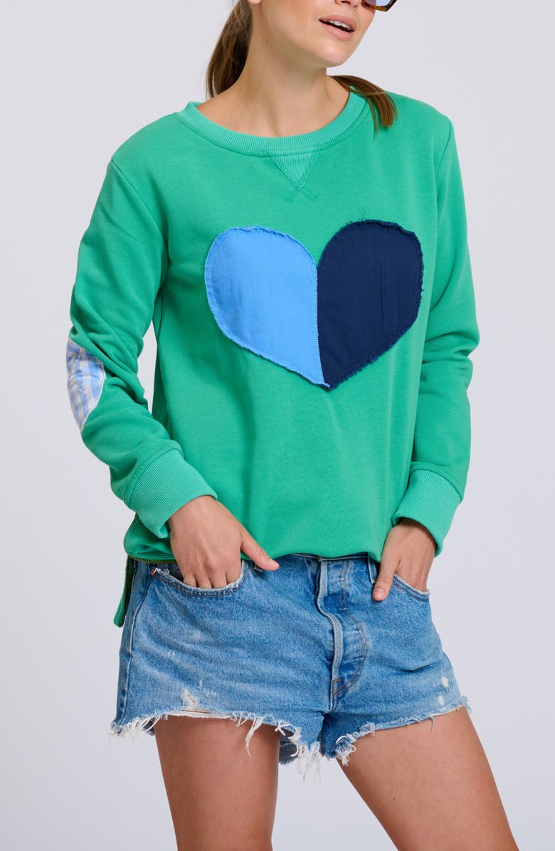 SHIRTY Zipside Nautical Anchor Sweatshirt, Alternate, color, Pea Green