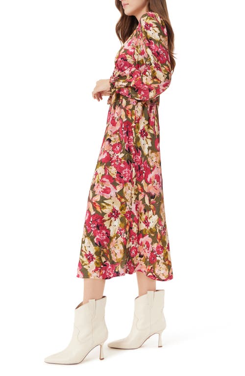 SAM EDELMAN SAM EDELMAN ILLORA FLORAL PRINT LONG SLEEVE MIDI DRESS