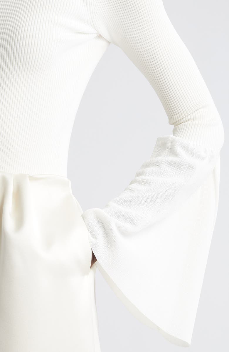 Altuzarra Dana Bell Sleeve Rib Turtleneck Sweater, Alternate, color, Natural White