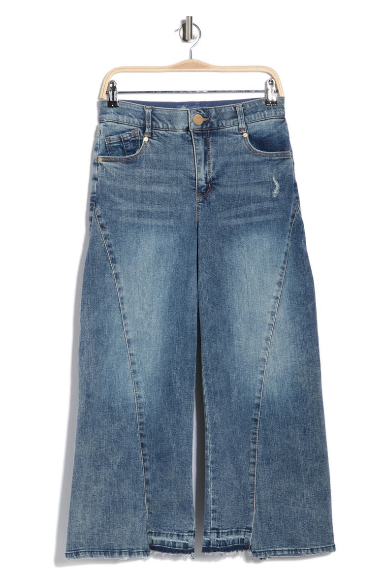 Relaxed Raw Hem Barrel Leg Jeans, Main, color, MID BLUE ARTISANAL