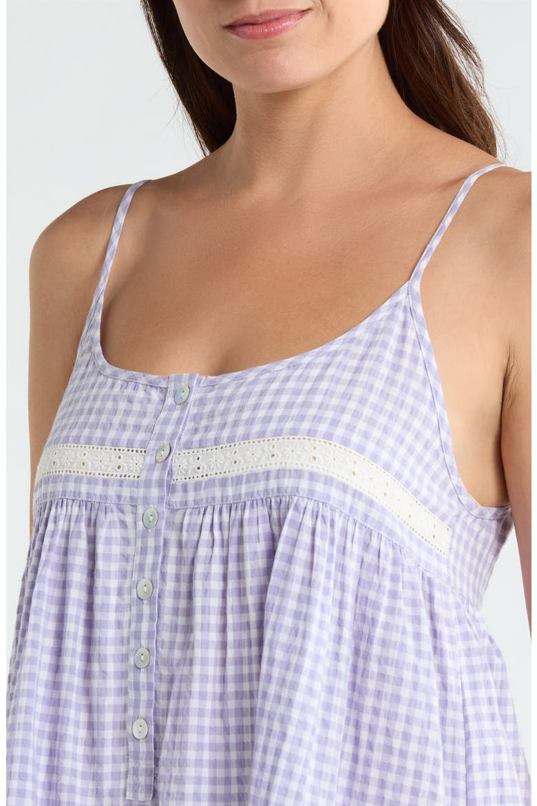 Seersucker Ginngham Nightgown, Alternate, color, SOFT LAVENDER