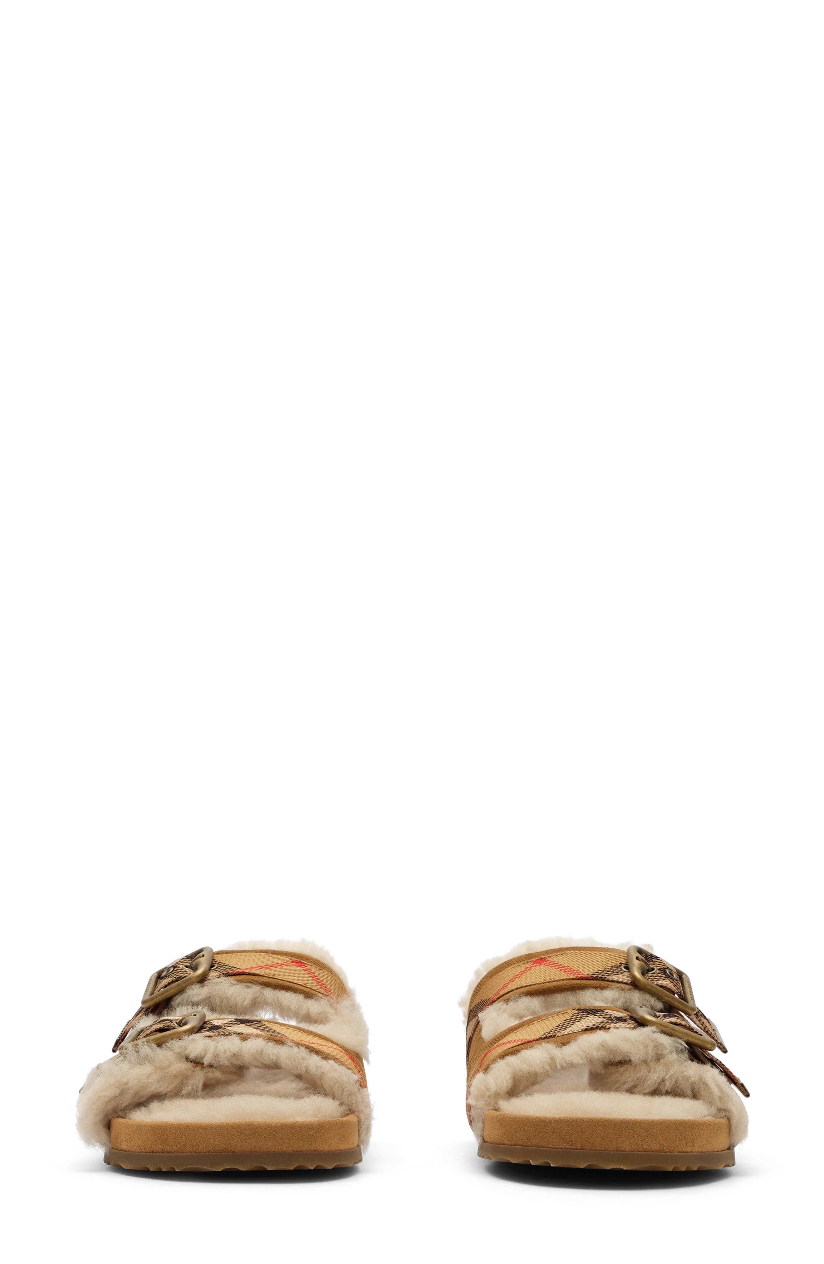 Urchin Genuine Shearling Slide Sandal, Alternate, color, JUTE