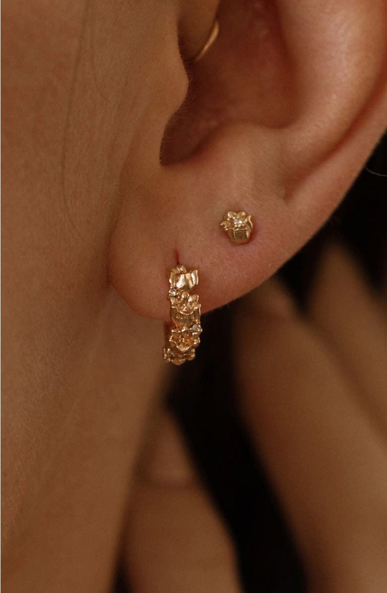 MADE BY MARY CZ Birth Flower Stud Earrings, Alternate, color, May - Gold Vermeil