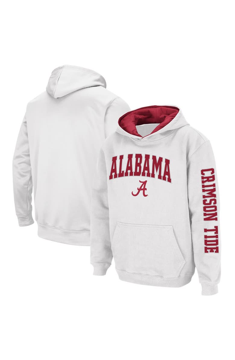 COLOSSEUM Youth Colosseum  White Alabama Crimson Tide 2-Hit Pullover Hoodie, Main, color, White