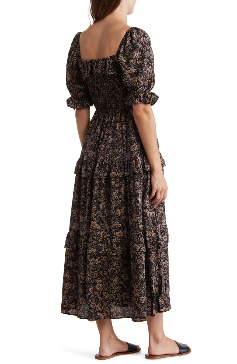 Blu Pepper Floral Smocked Tiered Midi Dress, Alternate, color, 