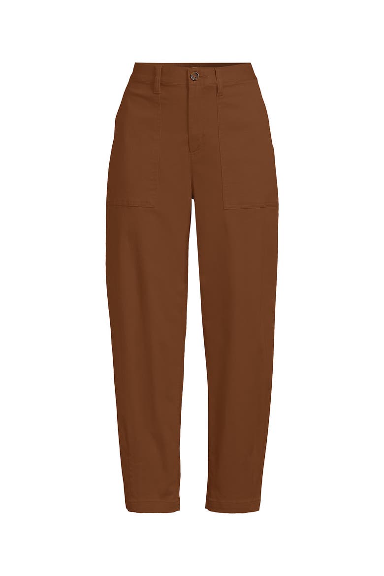Plus Size Chino High Rise Barrel Leg Utility Ankle Pants, Alternate, color, Rich Ginger Brown