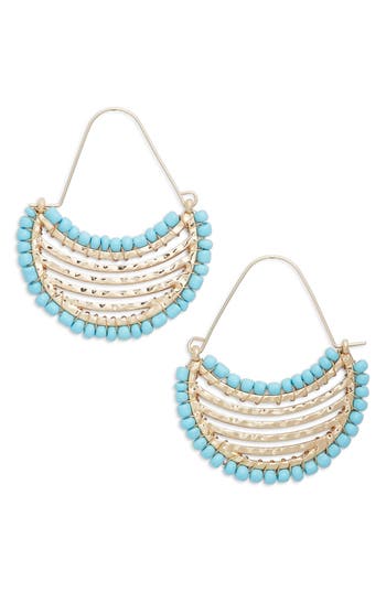Nordstrom Beaded Crescent Half Hoop Earrings In Multi