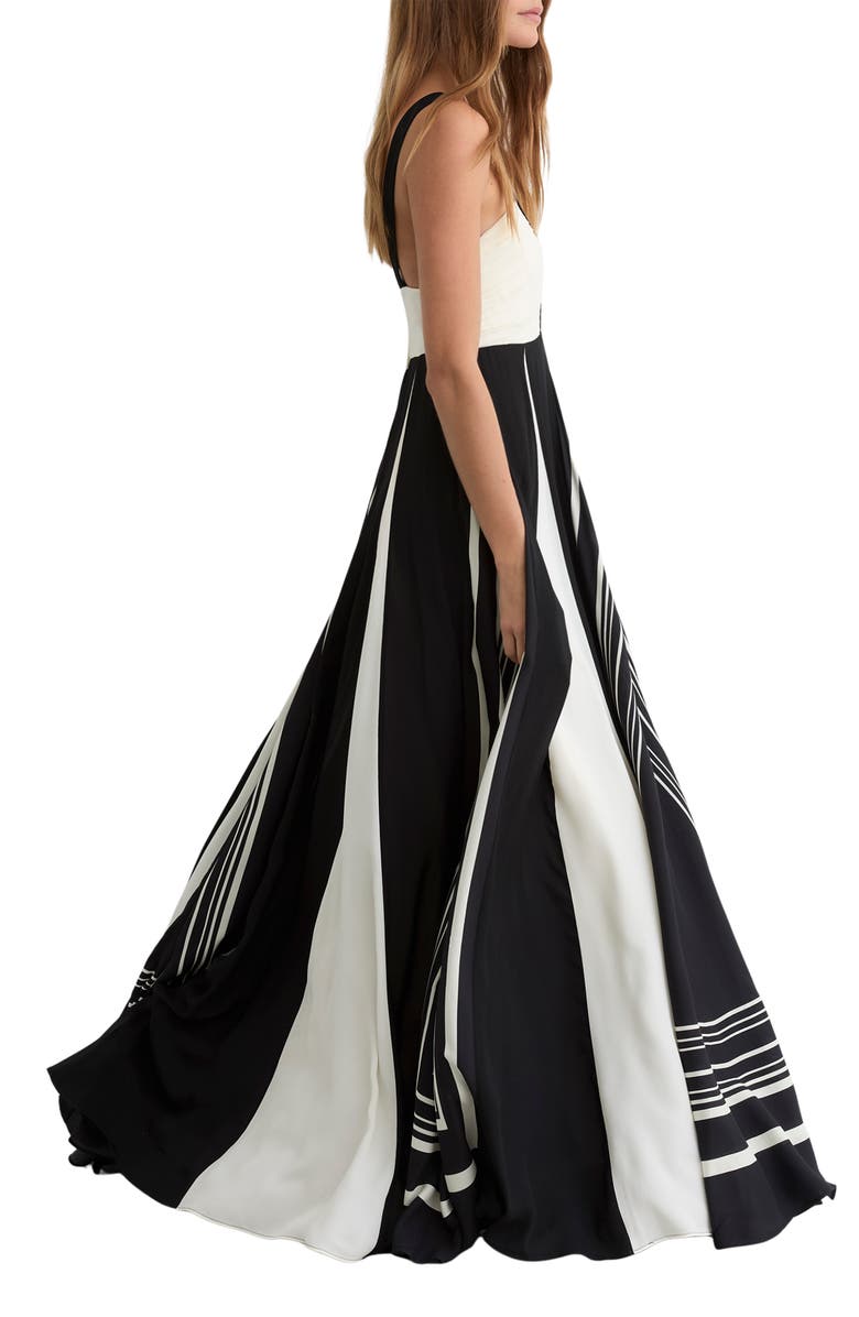 Reiss Tallie Mixed Print Maxi Dress, Alternate, color, Black/ Ivory