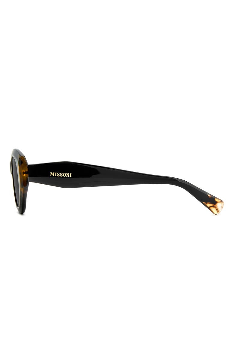 Missoni 52mm Oval Sunglasses, Alternate, color, Black Havana/ Grey