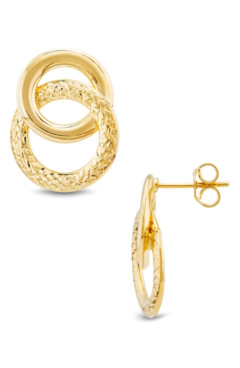 Interlocking Circle Stud Earrings