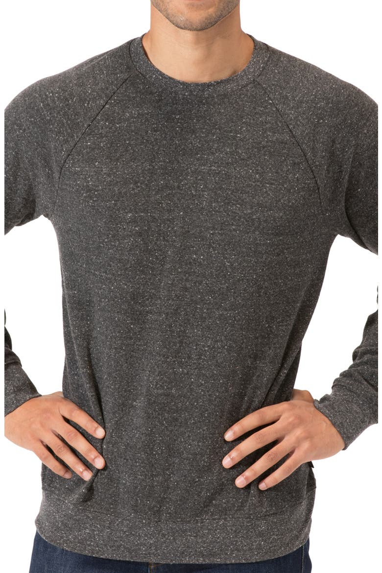 Raglan Sweatshirt, Main, color, HEATHER BLACK