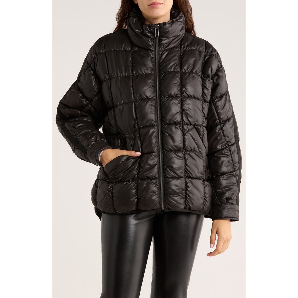 Bcbgeneration Zip Quilted Short Puffer Jacket In Black